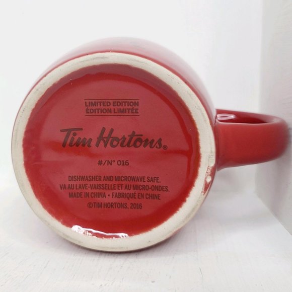 Limited Edition Tim Hortons Moose Mug, Coffee Cup, Red, 2016, #/N 016m Christmas - Picture 6 of 6